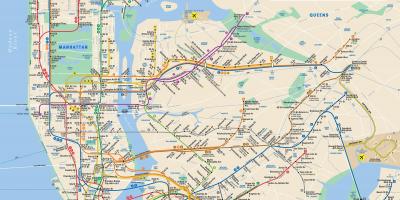 맨해튼 거리지도와 지하철