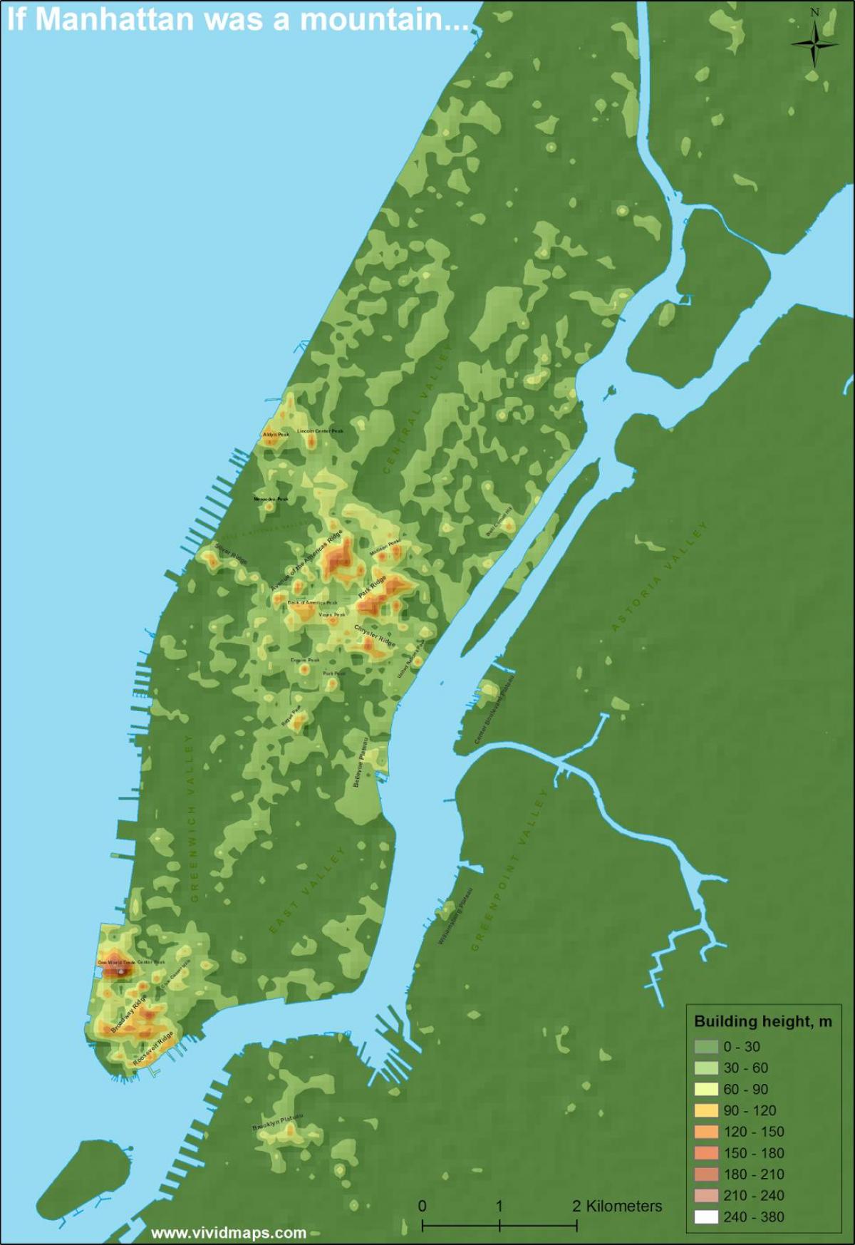 지도 맨해튼의 지형