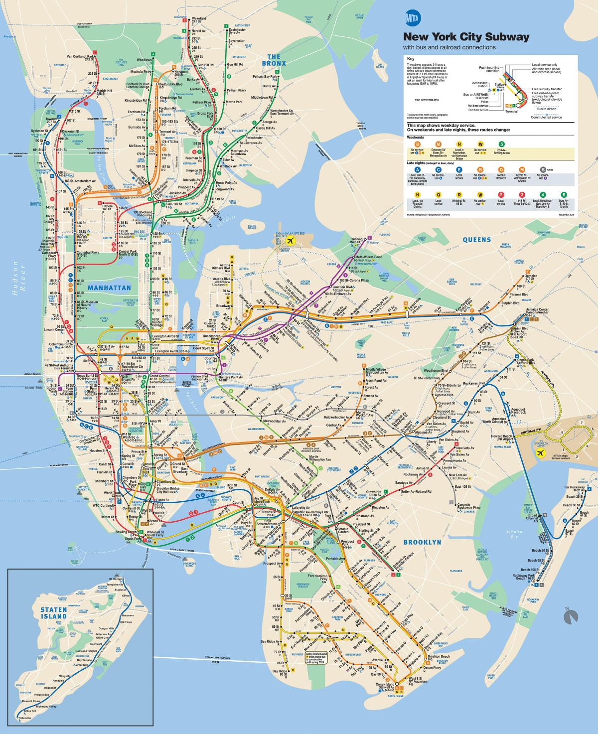 뉴욕 지하철 노선도 맨해튼
