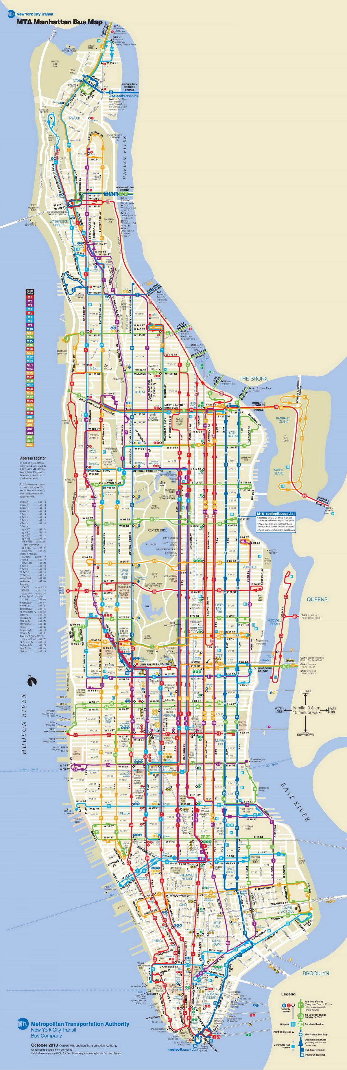 MTA 버스 지도 맨해튼