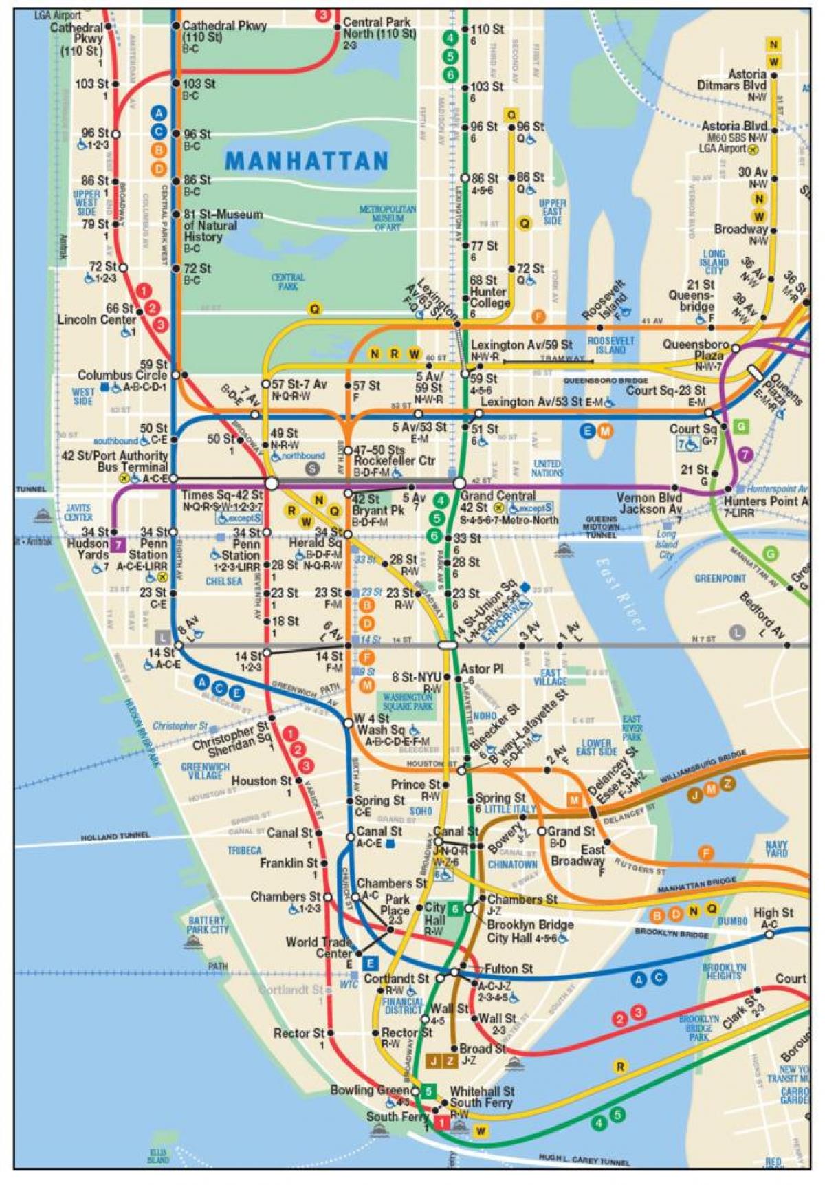 지도 맨하탄의 지하철