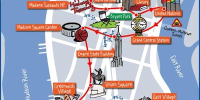 지도 뉴욕 맨해튼의 명소